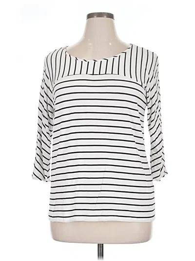 Pre-owned Dana Buchman 3/4 Sleeve T-shirt In White