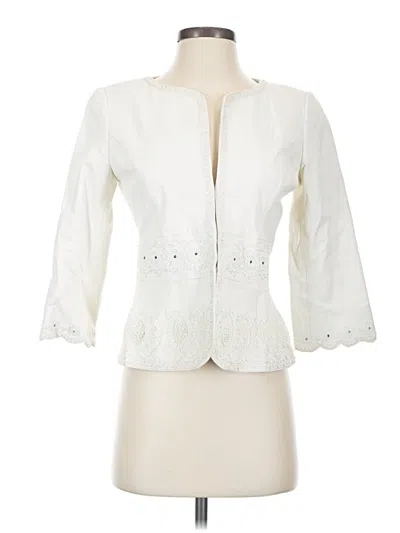 Pre-owned Dana Buchman Blazer Jacket In Ivory