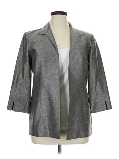 Pre-owned Dana Buchman Blazer Jacket In Silver
