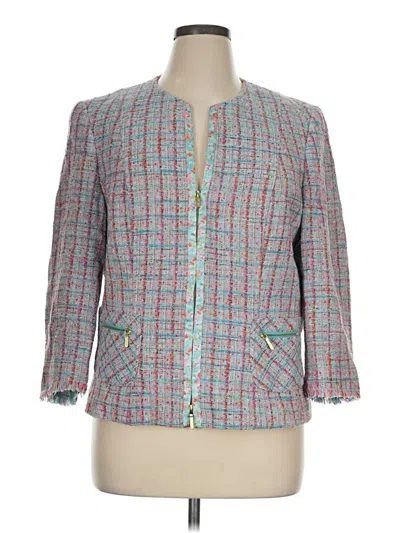 Pre-owned Dana Buchman Blazer Jacket In Silver