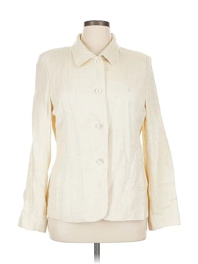 Pre-owned Dana Buchman Blazer Jacket In White