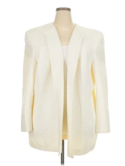 Pre-owned Dana Buchman Blazer Jacket In White