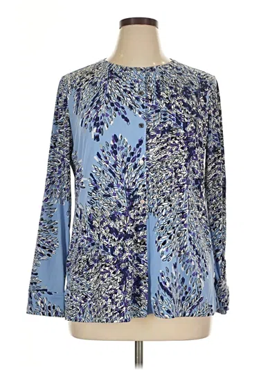 Pre-owned Dana Buchman Cardigan Sweater In Blue