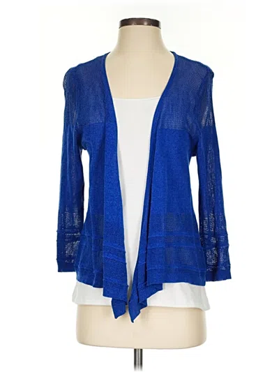 Pre-owned Dana Buchman Cardigan Sweater In Blue