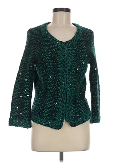 Pre-owned Dana Buchman Cardigan Sweater In Green