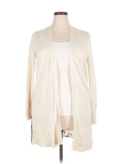 Pre-owned Dana Buchman Cardigan Sweater In White