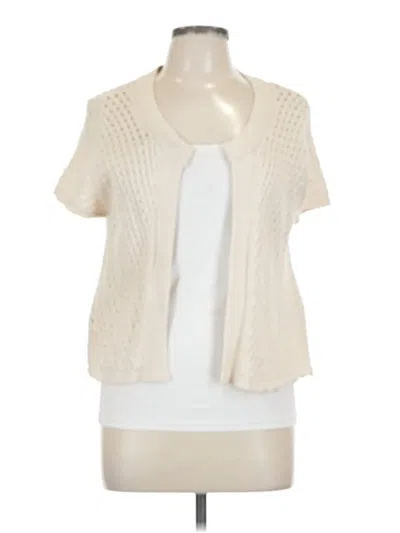 Pre-owned Dana Buchman Cardigan Sweater In White