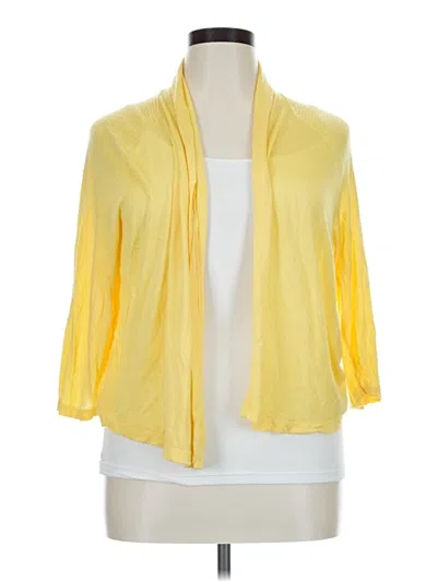 Pre-owned Dana Buchman Cardigan Sweater In Yellow