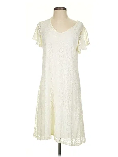 Pre-owned Dana Buchman Casual Dress In White