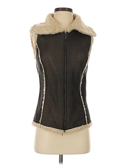 Pre-owned Dana Buchman Faux Fur Vest In Brown
