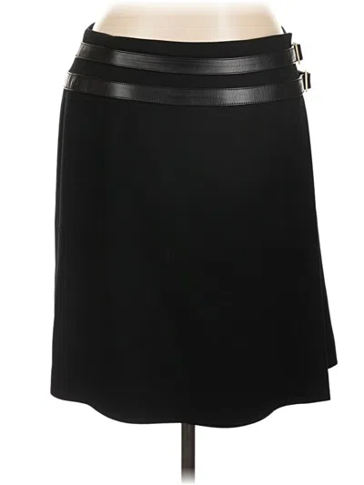 Pre-owned Dana Buchman Faux Leather Skirt In Black