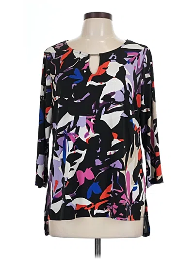 Pre-owned Dana Buchman For Kohls 3/4 Sleeve Blouse In Black