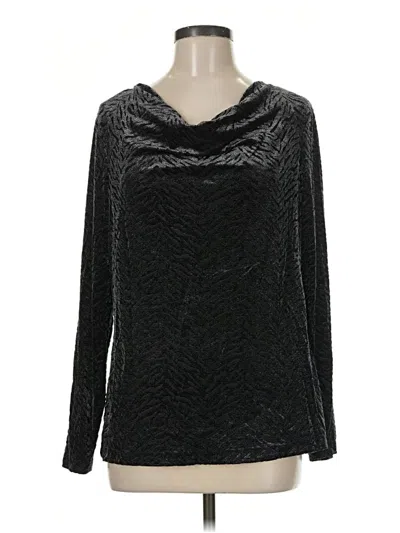 Pre-owned Dana Buchman For Kohls Long Sleeve Top Black Cowl Neck Tops