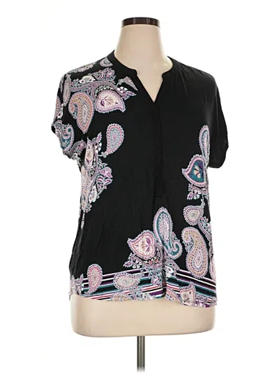 Pre-owned Dana Buchman For Kohls Short Sleeve Polo Shirt In Black