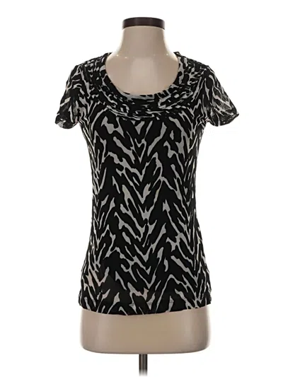 Pre-owned Dana Buchman For Kohls Short Sleeve Top Black Scoop Neck Tops