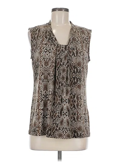 Pre-owned Dana Buchman For Kohls Sleeveless Blouse In Brown