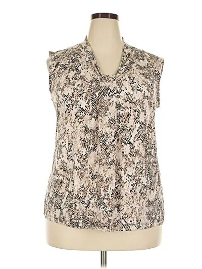 Pre-owned Dana Buchman For Kohls Sleeveless Blouse In Silver