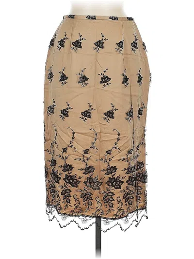 Pre-owned Dana Buchman Formal Skirt In Brown