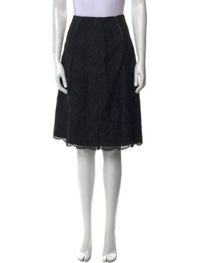 Pre-owned Dana Buchman Lace Pattern Knee-length Skirt In Black