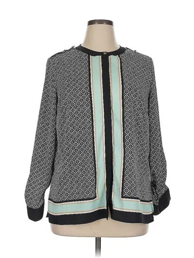 Pre-owned Dana Buchman Long Sleeve Blouse In Black