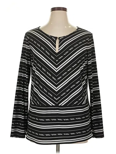 Pre-owned Dana Buchman Long Sleeve Blouse In Black