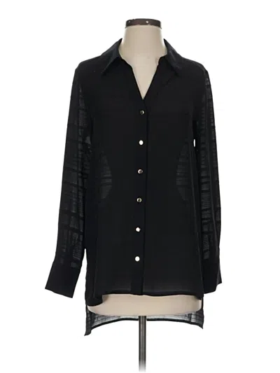 Pre-owned Dana Buchman Long Sleeve Blouse In Black
