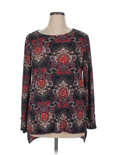 Pre-owned Dana Buchman Long Sleeve Blouse In Black