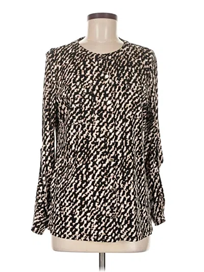 Pre-owned Dana Buchman Long Sleeve Blouse In Black