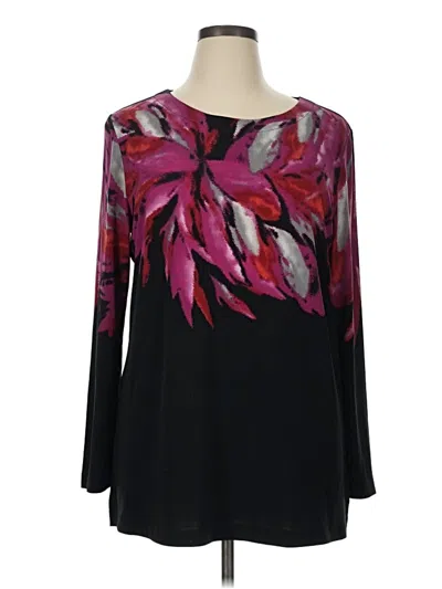Pre-owned Dana Buchman Long Sleeve Blouse In Black