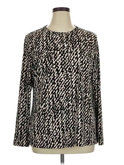 Pre-owned Dana Buchman Long Sleeve Blouse In Black