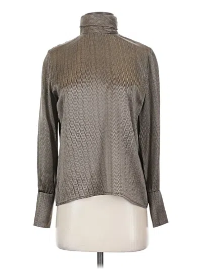 Pre-owned Dana Buchman Long Sleeve Blouse In Gray
