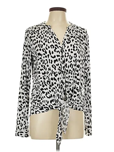 Pre-owned Dana Buchman Long Sleeve Blouse In Ivory