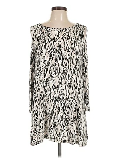 Pre-owned Dana Buchman Long Sleeve Blouse In Ivory