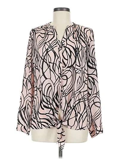 Pre-owned Dana Buchman Long Sleeve Blouse In Pink