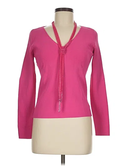 Pre-owned Dana Buchman Long Sleeve Blouse In Pink