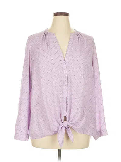 Pre-owned Dana Buchman Long Sleeve Blouse In Purple