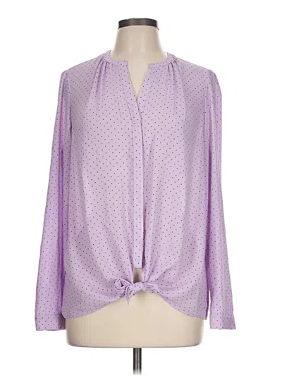 Pre-owned Dana Buchman Long Sleeve Blouse In Purple