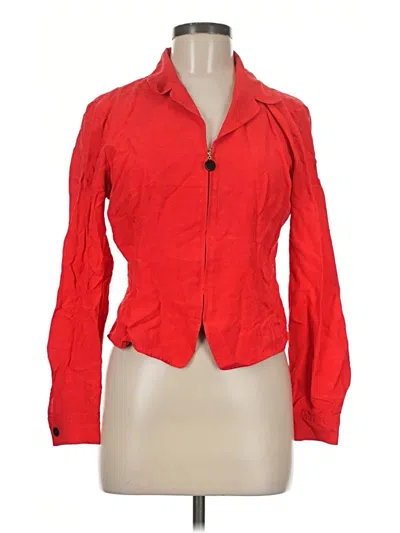 Pre-owned Dana Buchman Long Sleeve Blouse In Red