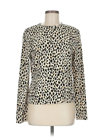 Pre-owned Dana Buchman Long Sleeve Blouse In White