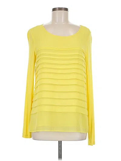 Pre-owned Dana Buchman Long Sleeve Blouse In Yellow
