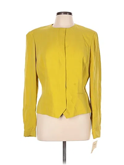 Pre-owned Dana Buchman Long Sleeve Blouse In Yellow