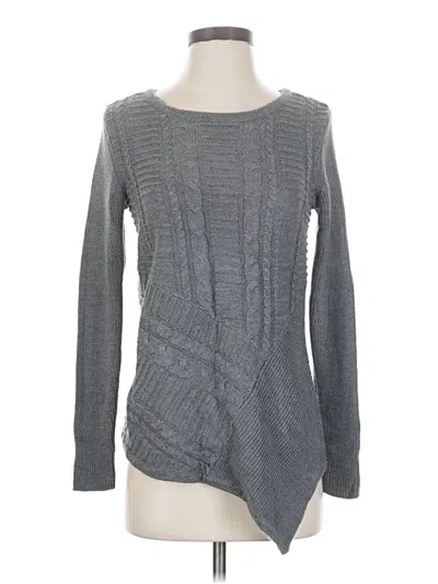 Pre-owned Dana Buchman Long Sleeve Top Gray Boatneck Tops