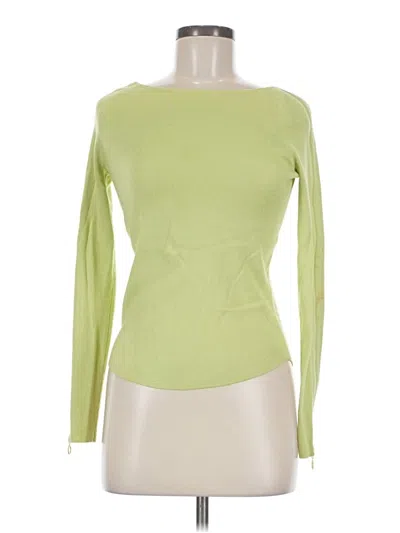 Pre-owned Dana Buchman Long Sleeve Top Green Boatneck Tops