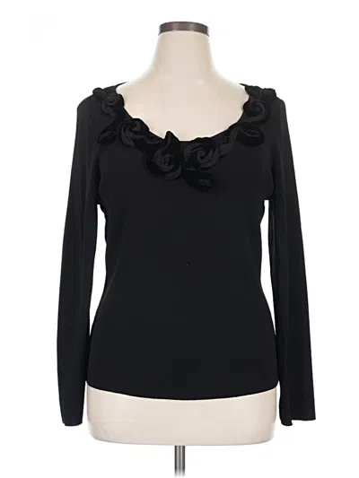 Pre-owned Dana Buchman Long Sleeve T-shirt In Black