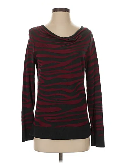 Pre-owned Dana Buchman Long Sleeve T-shirt In Burgundy
