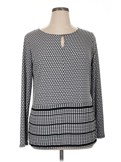 Pre-owned Dana Buchman Long Sleeve T-shirt In Gray