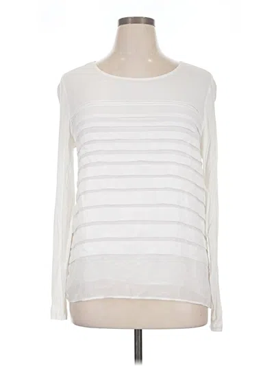 Pre-owned Dana Buchman Long Sleeve T-shirt In Ivory