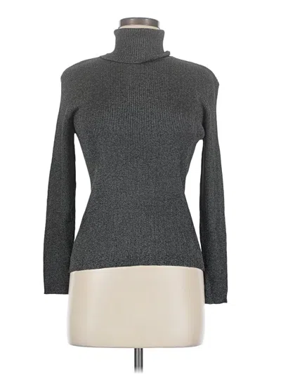 Pre-owned Dana Buchman Long Sleeve Turtleneck In Gray