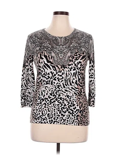 Pre-owned Dana Buchman Pullover Sweater In Silver