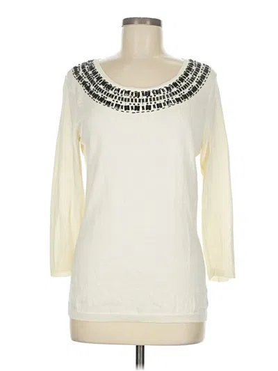 Pre-owned Dana Buchman Pullover Sweater In White